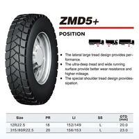 Neumático de Eje Motriz 315/80R22.5 con Banda de Rodadura Ultra Profunda, Neumático Radial de Acero para Camiones de Minería, Construcción, Larga Distancia y Carga Pesada