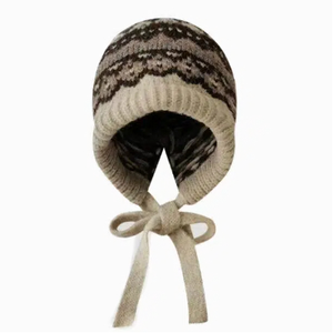 Bonnet tricoté style coréen <span class=keywords><strong>pour</strong></span> femme, protection des <span class=keywords><strong>oreilles</strong></span>, avec <span class=keywords><strong>bandeau</strong></span> large et ample, idéal <span class=keywords><strong>pour</strong></span> l'hiver et les tenues décontractées – Vente chaude OEM/ODM - Product Image 5