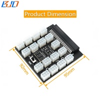 Adaptateur de carte de sortie d'alimentation ATX PCIe 6 broches 17 ports 12V pour alimentation de serveur DELL 750W 1100W 1600W 2000W 2400W en stock