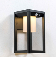 Bougie noire moderne en aluminium ip44 avec détecteur de mouvement, lampes solaires à led pour jardin extérieur, appliques murales