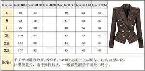 HIGH STREET Newest SS Designer Jacket <span class=keywords><strong>Mujer</strong></span> Doble botonadura Slim Fitting Monogram Jacquard Blazer - Product Image 2