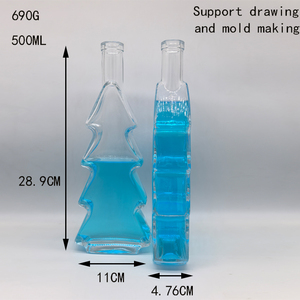 Tùy Chỉnh 750Ml & 500Ml Rõ Ràng Chai Thủy Tinh Trong Giáng Sinh Hình Dạng Cây Dập Nóng Bề Mặt Nút Kính-Kín Whiskey Rượu Vang - Product Image 3
