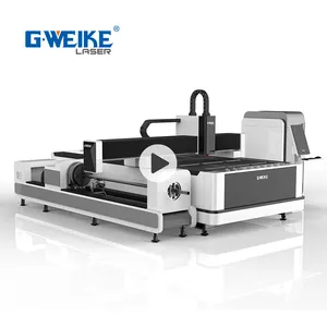 Gweike 4kw metal boru ve plaka fiber lazer kesim makinesi 3000*1500mm