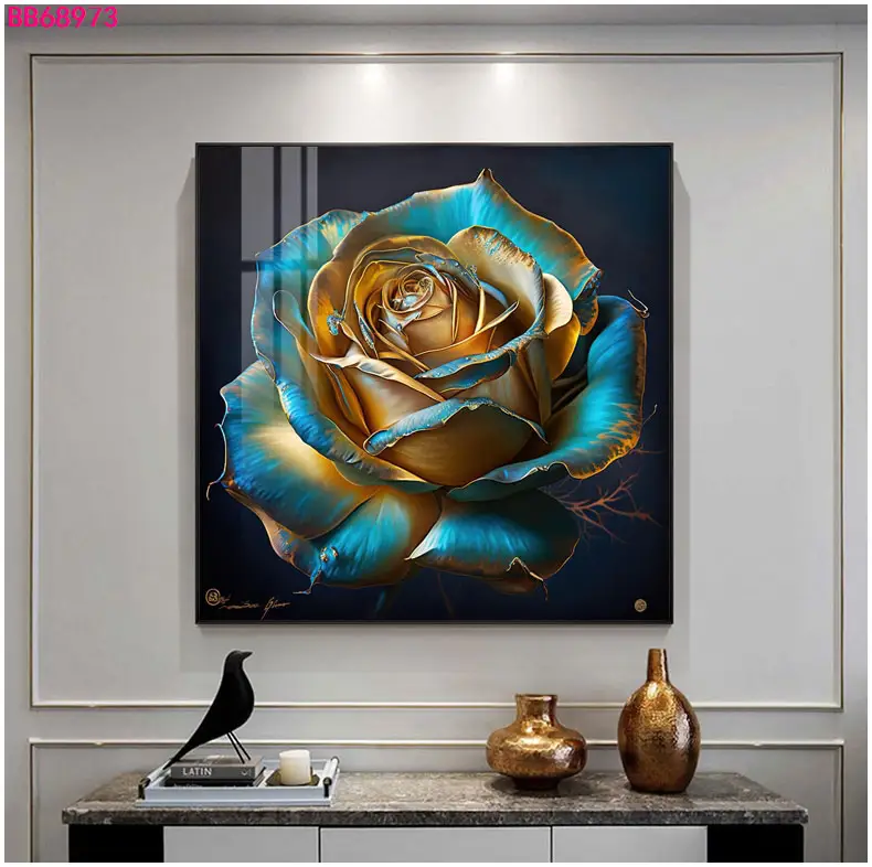 Rose Luxury Abstract Wall art Flowers Picture and prints Canvas painting For Living Room Home Decor come regalo