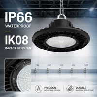 Projecteur LED UFO industriel 100W à haut rendement lumineux 180lm/W, personnalisable ODM/OEM pour l'éclairage commercial des usines, entrepôts et gymnases