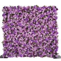 Mur de fleurs en tissu violet 5D, toile de fond pour célébrités d'Internet, pour la mise en scène de mariages et les décorations extérieures