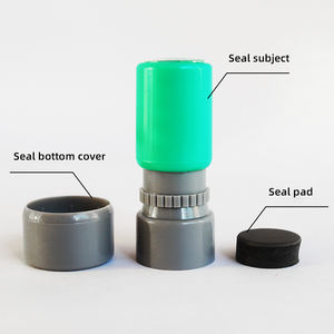 高品質17mm小型プレインクプラスチックスタンプ、クリアパターン、速乾インク、カスタムロゴデザイン、オフィス用 - Product Image 3