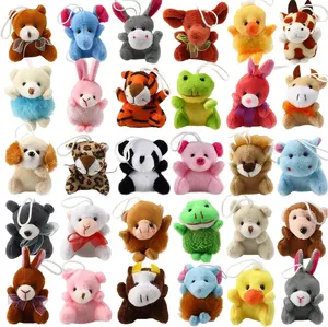 Cute Small Animals Plush Keychain Decoration For Themed Parties Mini Plush Animal Toy Set