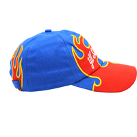 Casquette de sport en coton sergé 5 panneaux de haute qualité, personnalisable OEM, avec logo brodé 3D, visière incurvée, bleue, style baseball