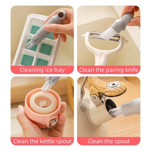 <b>Sponge</b> Cleaning <b>Long</b>-<b>handled</b> Vacuum Flask Water Bottle Milk Bottle Coffee Cup Cleaning Brush Tools with Hook - Product Image 3