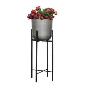 2025 Premium Quality Bedroom Balcony Planter for Sale Modern Silver Antique Planter With <b>Black</b> Stands for Home Decor - Product Image 3