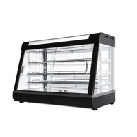 Vitrine chauffante électrique de comptoir en acier inoxydable de 380 mm de large, grande capacité, pour usage commercial