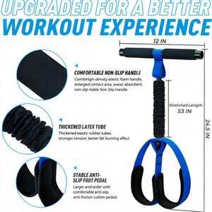 Équipement d'exercice <span class=keywords><strong>pour</strong></span> sit-ups amélioré, tubes en latex durables, pédale en mousse souple, bande de résistance avec poignée <span class=keywords><strong>pour</strong></span> la remise en forme à domicile - Product Image 4