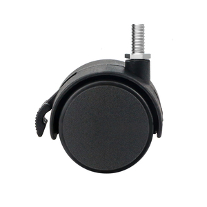 Jiufa Nylon Black Casters M8x15 <b>Swivel</b> Furniture Wheels Quiet Durable Anti-Pressure - Product Image 1