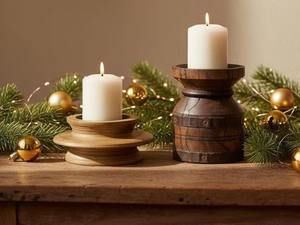 Porte-bougie en bois moderne avec finition lisse, support décoratif pour bougie chauffe-plat pour la chambre à coucher, le salon et le bureau, décoration de la maison - Product Image 2