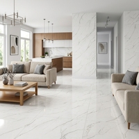 Dalles de sol en pierre frittée DCT Modern White Matte imperméables et écologiques 1200*2600*6mm pour la maison et le bureau