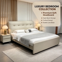 Lit double luxueux de style européen, design moderne, tailles Queen, King, Full, confortable et durable.