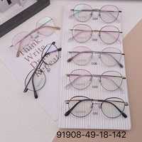 Montura de Gafas Unisex de Aro Completo con Diseño Geométrico Ultraligero de Alambre Dorado Retro, Diseño Pequeño y Moderno, Compatible con Graduación para Miopía