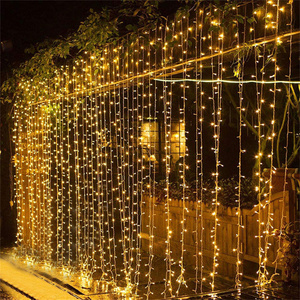 Cortina de luces LED con Estrellas parpadeantes para Navidad, Primavera, Festival - Product Image 4