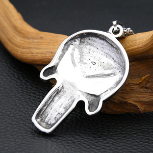 Yunnique - Collar con colgante de acero inoxidable con máscara de calavera Punisher para hombre, cadena de hueso de dragón de 60 cm - Product Image 3
