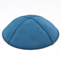 Cuero personalizado Kippah cuero de vaca Yarmulka Yamulke Suede Kippot Judaica Kippah azul Kipa