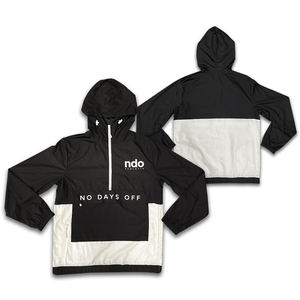 Sweat à capuche d'hiver coupe-vent personnalisé 1/4 à col zippé avec logo imprimé de grandes poches - Product Image 1