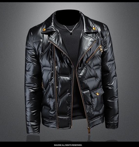 Hiver 90% Down Glossy Suit Collar Down Jacket Fashion Warm Coat Down Jackets Men - Product Image 5