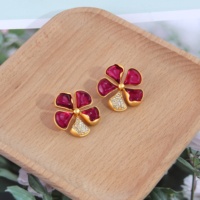 Boucles d'oreilles clous fleur en alliage de résine et strass, style vintage classique, accessoires de mode très prisés pour femmes