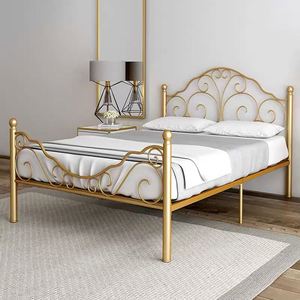 2020 nuovo stile di mobili camera da <span class=keywords><strong>letto</strong></span> <span class=keywords><strong>oro</strong></span> nero Metallo fram Ferro materiale <span class=keywords><strong>letto</strong></span> <span class=keywords><strong>matrimoniale</strong></span> - Product Image 2
