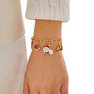 <b>Christmas</b> Reindeer Snowflake Santa Candy Cane <b>Charm</b> Women Holiday Gift Bracelet - Product Image 1