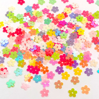 Perles de fleurs de prunier à sequins 7mm, à cinq pétales, trou central plat, accessoires de bijoux DIY, cadeau, vente en gros