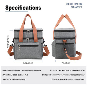 IDEA DE REGALO, Bolsa Térmica de Doble Capa, Bolsa Refrigerante Portátil de Gran Capacidad, Bolsa de Almuerzo Aislante con Logotipo - Product Image 4