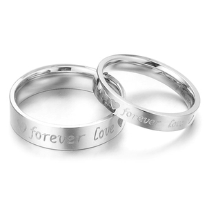 Anello Cuore Amore Eterno per Uomo e Donna in Acciaio Inossidabile Anello di Promessa per Coppie Fedi Nuziali Anillos Para Fidanzamento Anniversario - Product Image 1