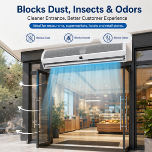 Rideau <span class=keywords><strong>d</strong></span>'<span class=keywords><strong>air</strong></span> commercial, barrière <span class=keywords><strong>d</strong></span>'<span class=keywords><strong>air</strong></span> pour porte, ventilateur à flux croisé, boîtier métallique fin, pour entrée de magasin, restaurant, hôtel - Product Image 2