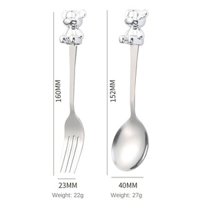 DFU0143 3D Bear Cartoon Christmas Spoon Set Stainless Steel Flatware Set Gift <b>Box</b> Nice 3D Bear Spoon Gift - Product Image 6