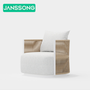 Muebles de exterior de aluminio, cuerda de mimbre tejido de mimbre, juego de sofá de jardín, juego de muebles de Patio, sofá de jardín de Metal para Hotel - Product Image 5