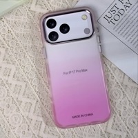 Nouvelle coque de téléphone IMD dégradée mate tendance avec cadre métallique pour appareil photo et boutons assortis pour iPhone 17 Pro Max