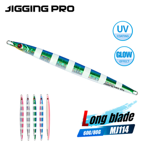 Señuelo de pesca de hoja larga Plantilla de metal 60g 80g pez de plomo pintura brillante señuelo de metal Plantilla de fundición larga señuelos <span class=keywords><strong>mar</strong></span> de agua salada para pargos - Product Image 6