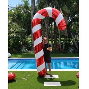 Đồ trang trí Giáng sinh bơm hơi trong nhà ngoài trời màu đỏ và trắng, kẹo que gương khổng lồ bơm hơi - Product Image 2