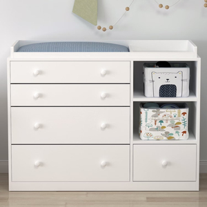 Table à <span class=keywords><strong>langer</strong></span> blanche pour bébé, <span class=keywords><strong>commode</strong></span> à 5 tiroirs, <span class=keywords><strong>commode</strong></span> de chambre d'enfant - Product Image 1