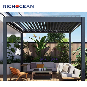 Tùy chỉnh bioclimatic pergola nhôm mái thông minh ổ điện có thể cài đặt LED dải ánh sáng ngoài trời gian hàng cao cấp pergola - Product Image 3