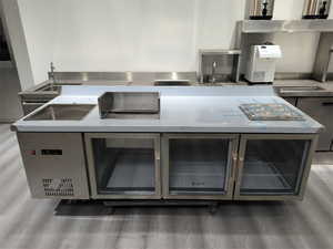 Mesa de trabajo de 2.3m de longitud personalizable para tienda de té con leche, equipo para mostrador de té de burbujas - Product Image 3