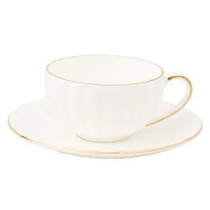 طقم قهوة سيراميك بسيط مطلي يدويًا بحافة ذهبية بطراز إنجليزي خزف صيني فنجان قهوة بعد الظهر مخصص - Product Image 2