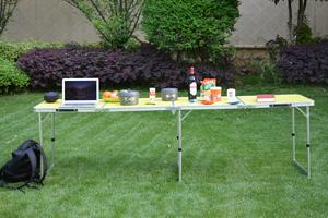 <span class=keywords><strong>Mesa</strong></span> de camping plegable de Beer <span class=keywords><strong>Pong</strong></span> de 8 pies de largo con portavasos - Product Image 4