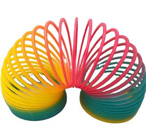 Оптовая продажа, пластиковые Пружинные катушки, Забавные Игрушки для раннего развития, игрушки для особых потребностей, эластичные радужные круги - Product Image 1