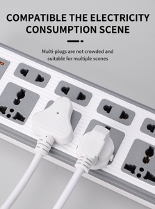 Tira de alimentación universal personalizada recién llegada con 3-5 salidas, 2 USB y 2 tipo C, cable de extensión de 2M tira de alimentación de voltaje estabilizado - Product Image 3