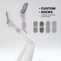 Chaussettes de yoga antidérapantes pour femmes, fitness, coton, design personnalisé, chaussettes de yoga décontractées en tricot, vente en gros à bas prix