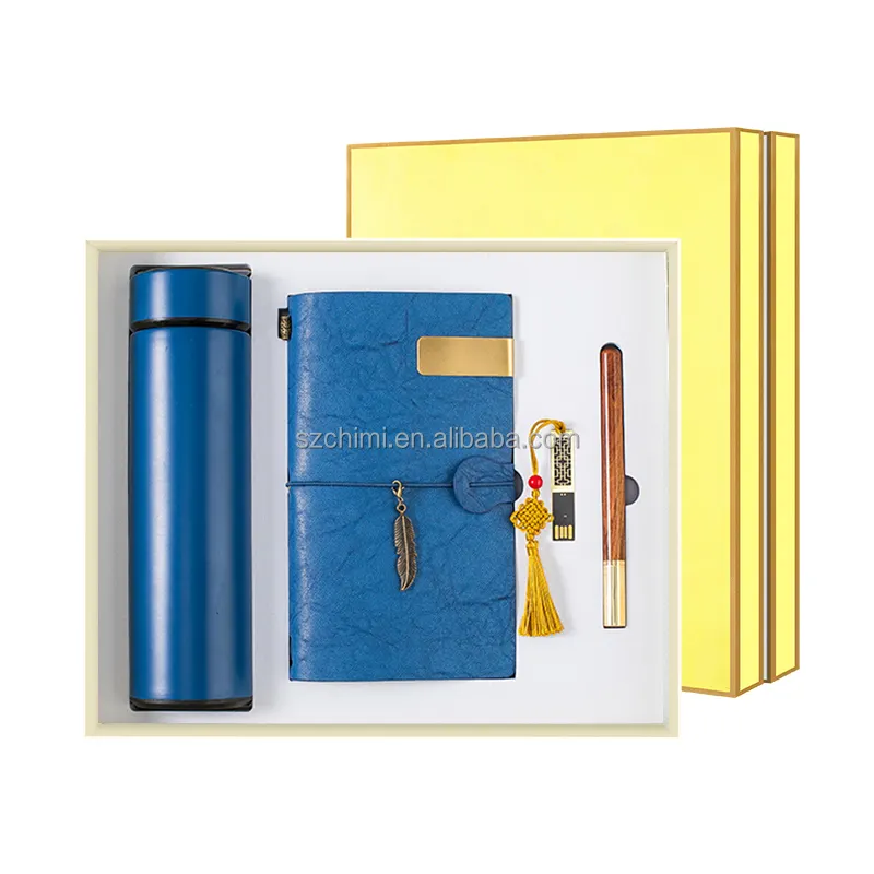 Business & promotional gifts Pen flashdrive water bottle and notebook gift set wedding engagement gifts