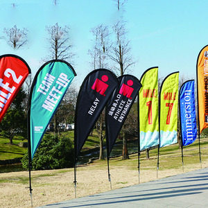 Ngoài trời Tùy Chỉnh in quảng cáo khuyến mại Cờ biểu ngữ Teardrop biểu ngữ tất cả các sợi thủy tinh bay bãi biển hình chữ nhật lông cờ - Product Image 2