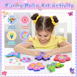 Jumon Poke-in Art - Ramo de Flores con 8 Flores y 2 Mariposas, Juego de Juguetes Educativos de Plástico Ecológico Hechos a Mano para Niñas, JSD-17 - Product Image 3